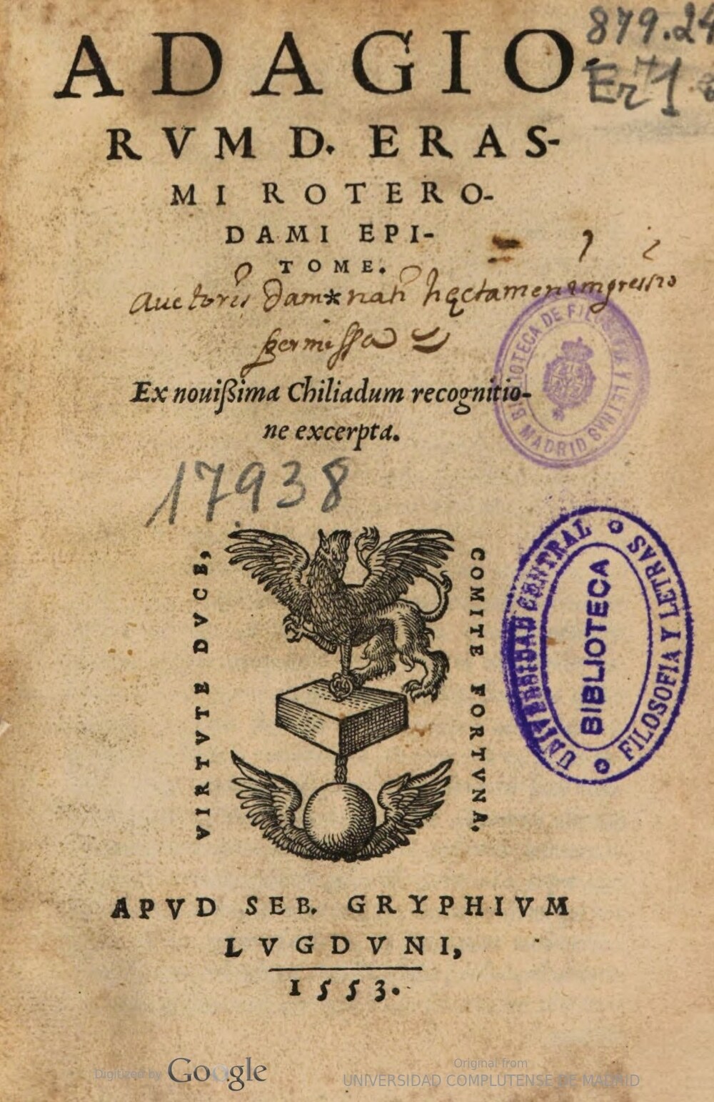 Cover für Adagiorum epitome