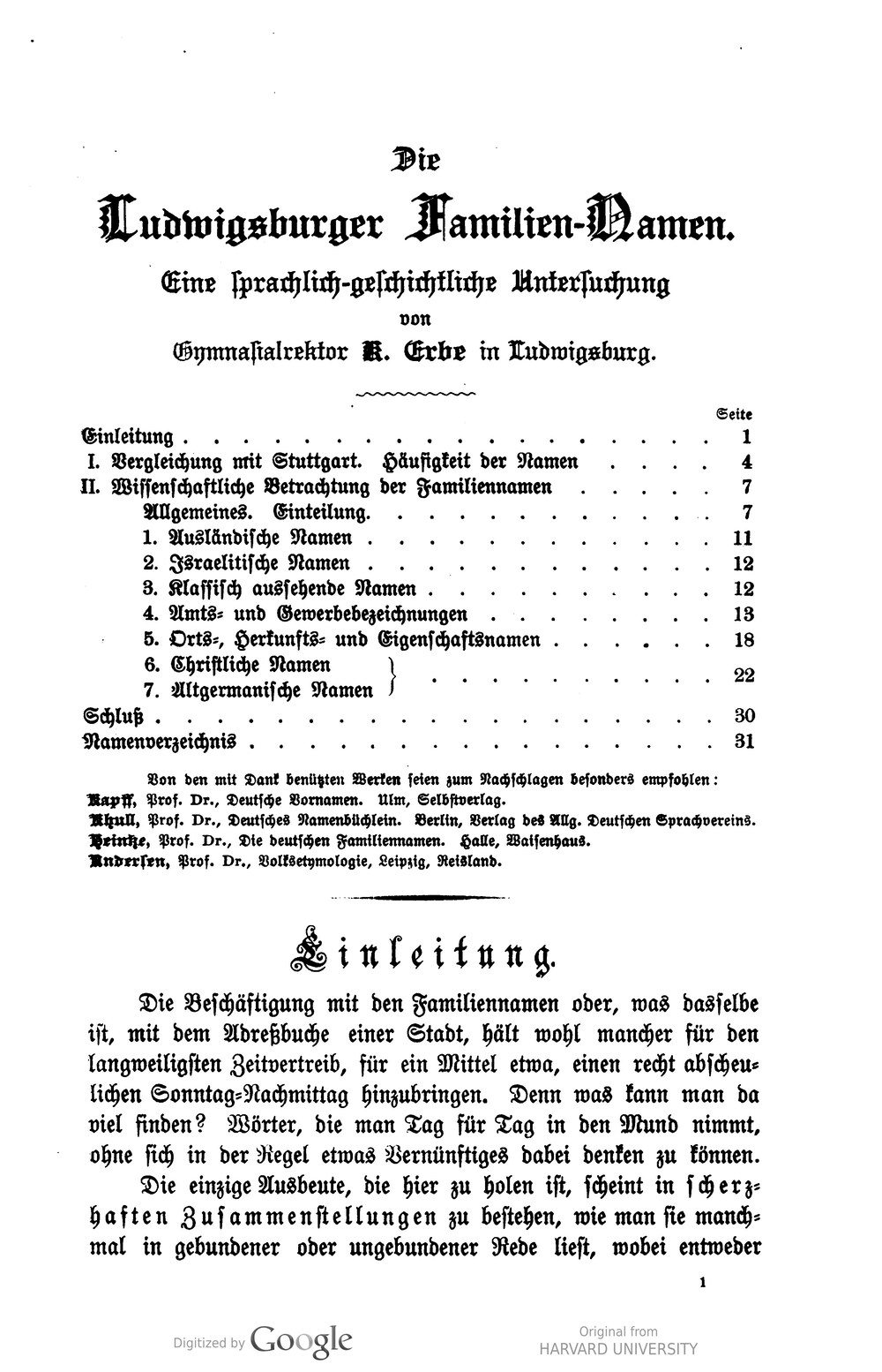 Cover für Die Ludwigsburger Familien-Namen
