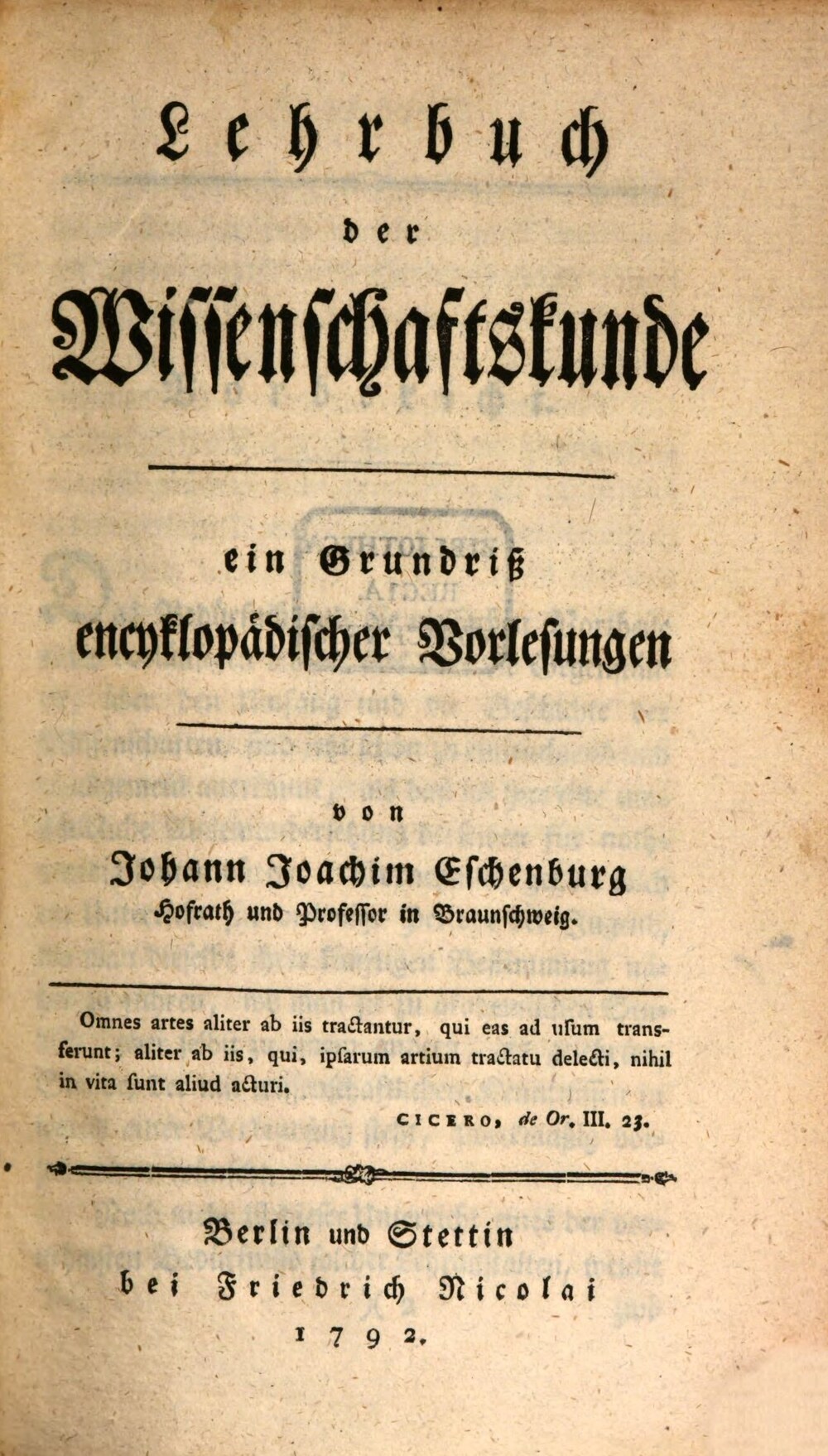 Cover für Lehrbuch der Wissenschaftskunde