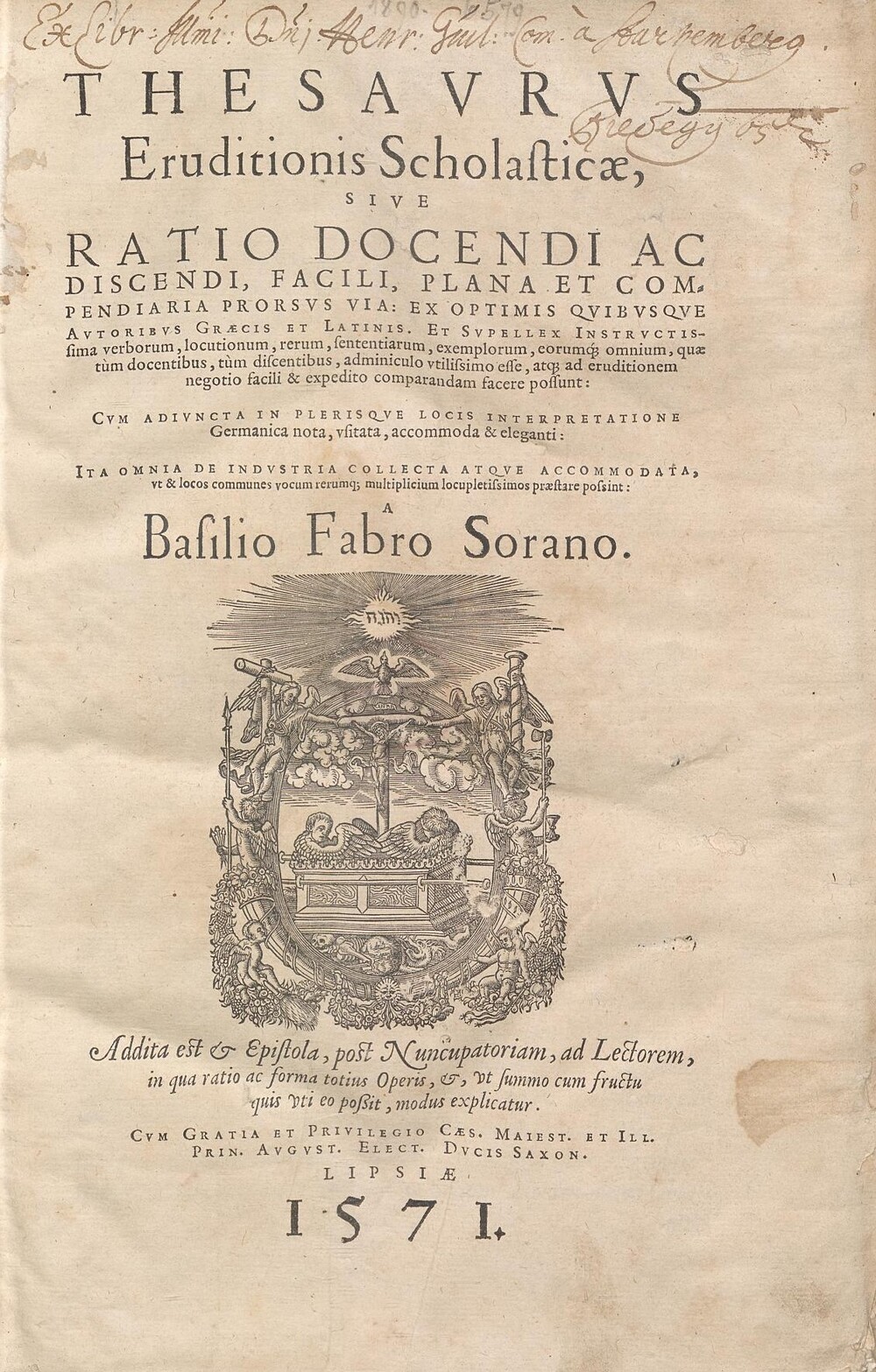 Cover für Thesaurus eruditionis scholasticae