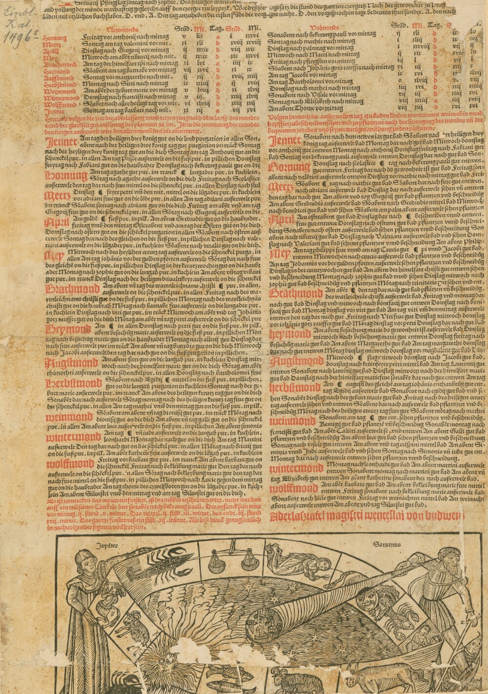 Cover für Almanach für Leipzig auf das Jahr 1496