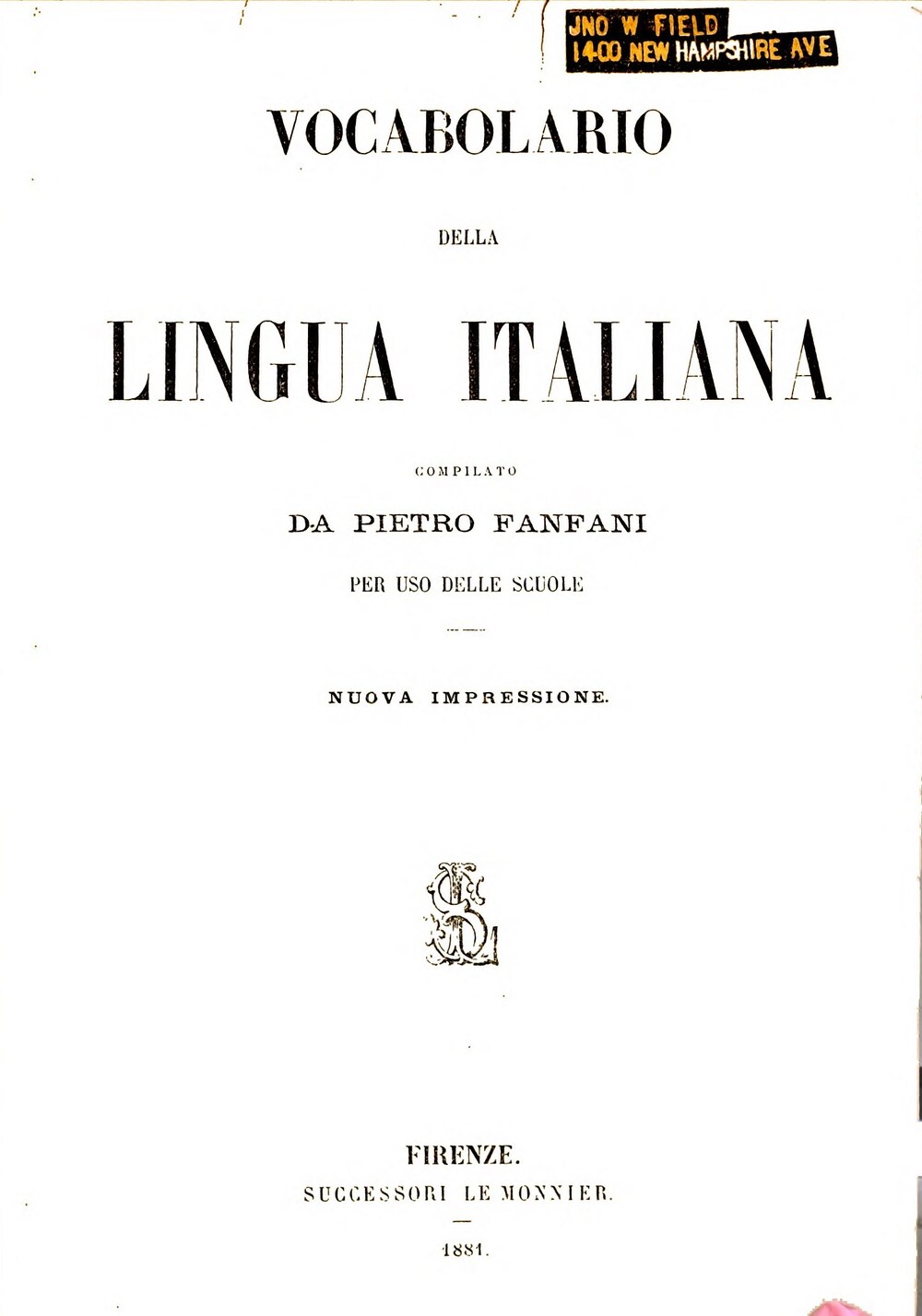 Cover für Vocabolario della lingua italiana