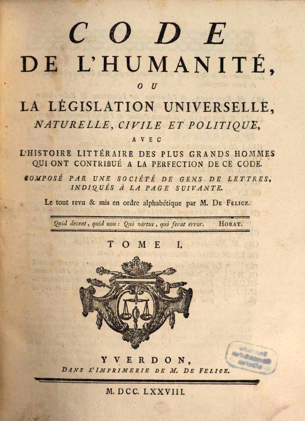 Cover für Code de l'humanité