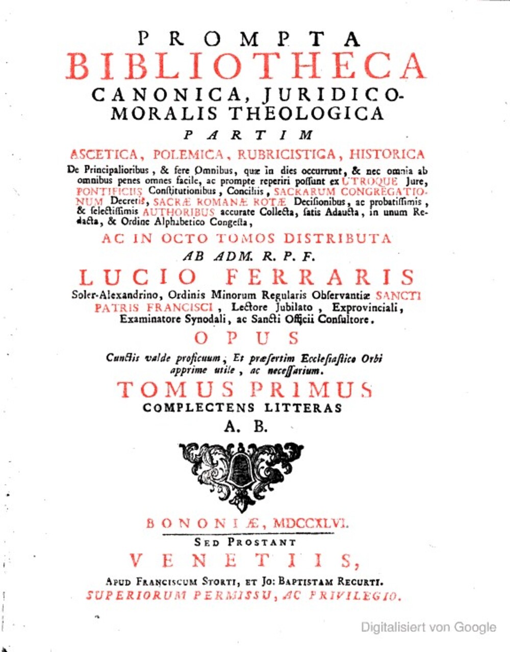 Cover für Prompta bibliotheca canonica, juridico-moralis theologica