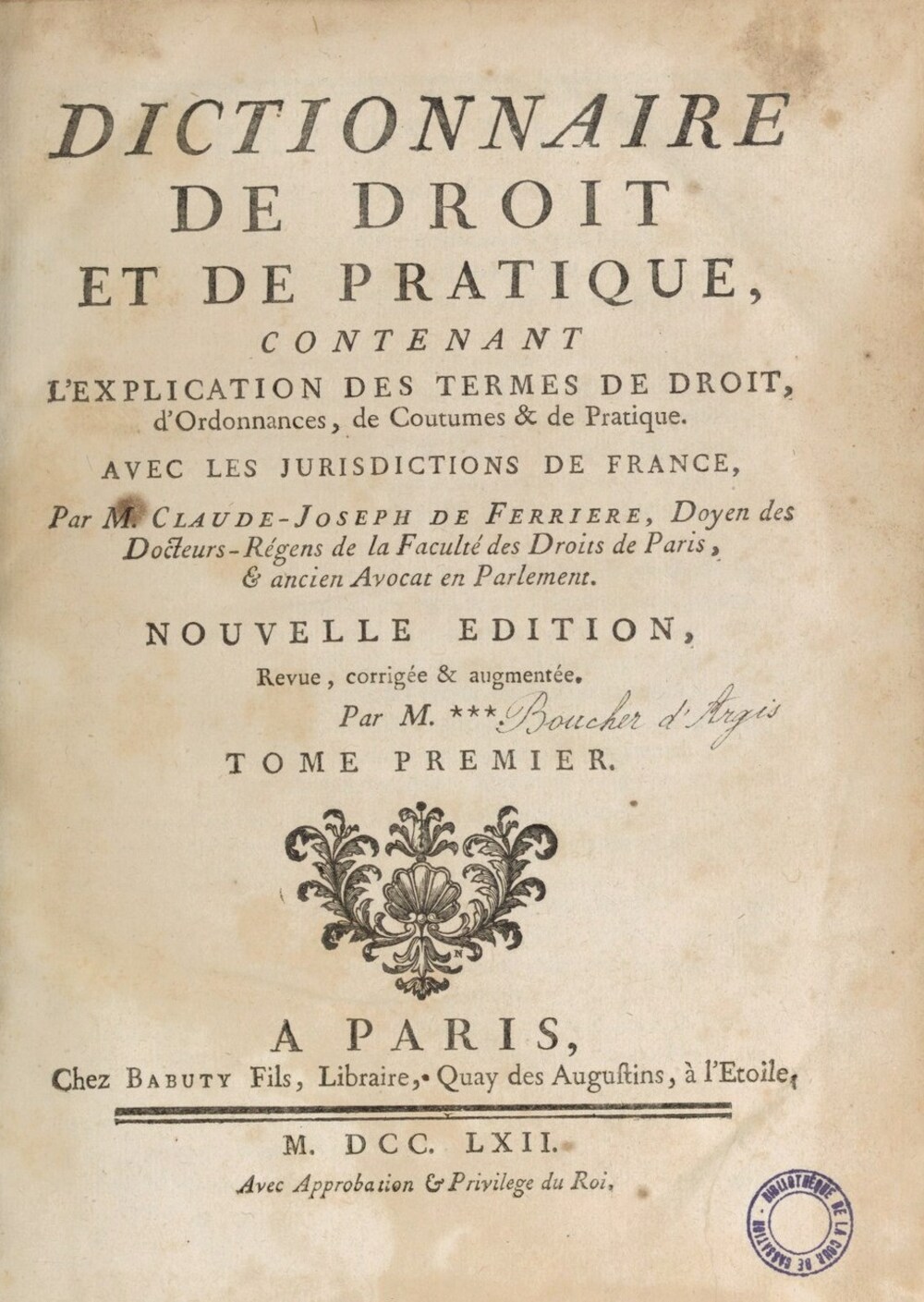 Cover für Dictionnaire de droit et de pratique