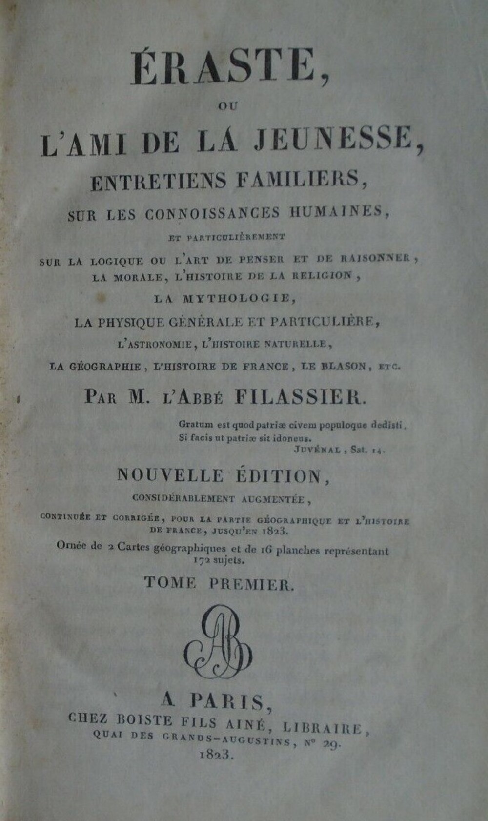 Cover für Eraste, ou, l'ami de la jeunesse