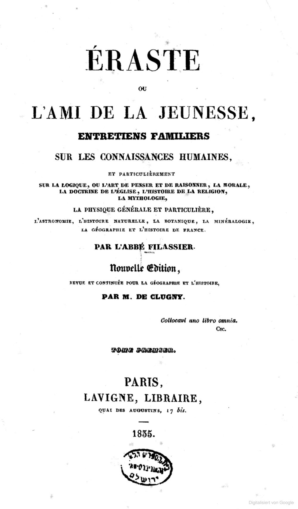Cover für Eraste, ou, l'ami de la jeunesse