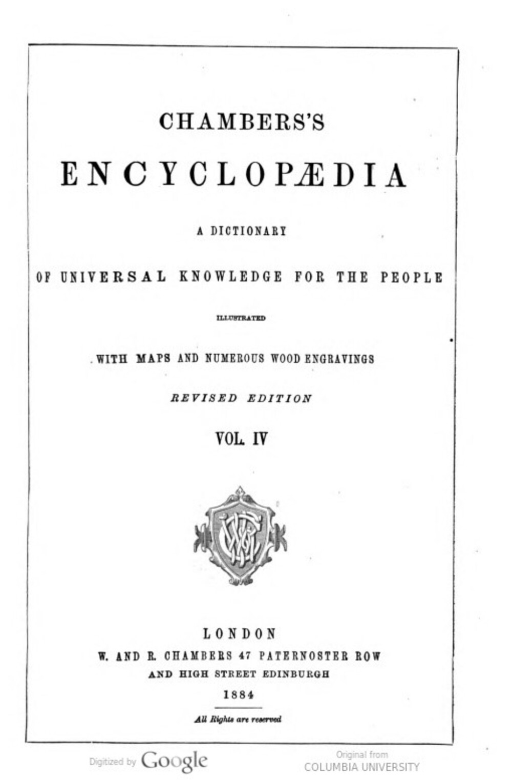 Cover für Chambers's Encyclopaedia