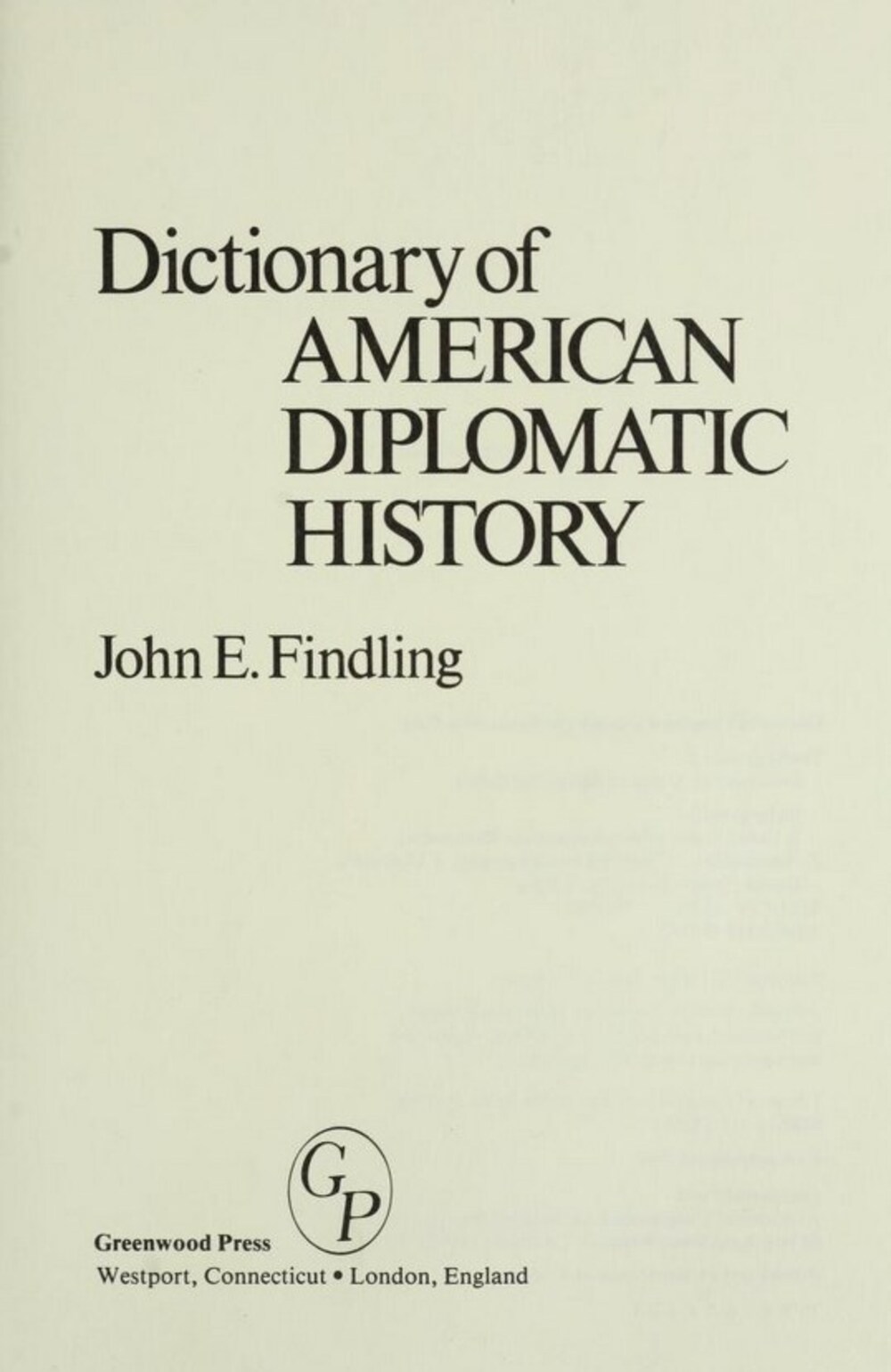 Cover für Dictionary of American diplomatic history