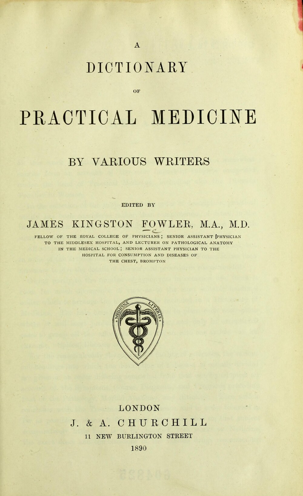 Cover für A dictionary of practical medicine