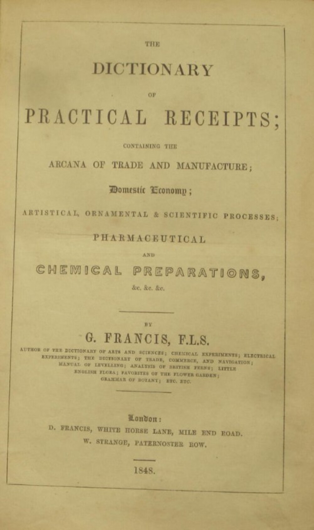Cover für The dictionary of practical receipts
