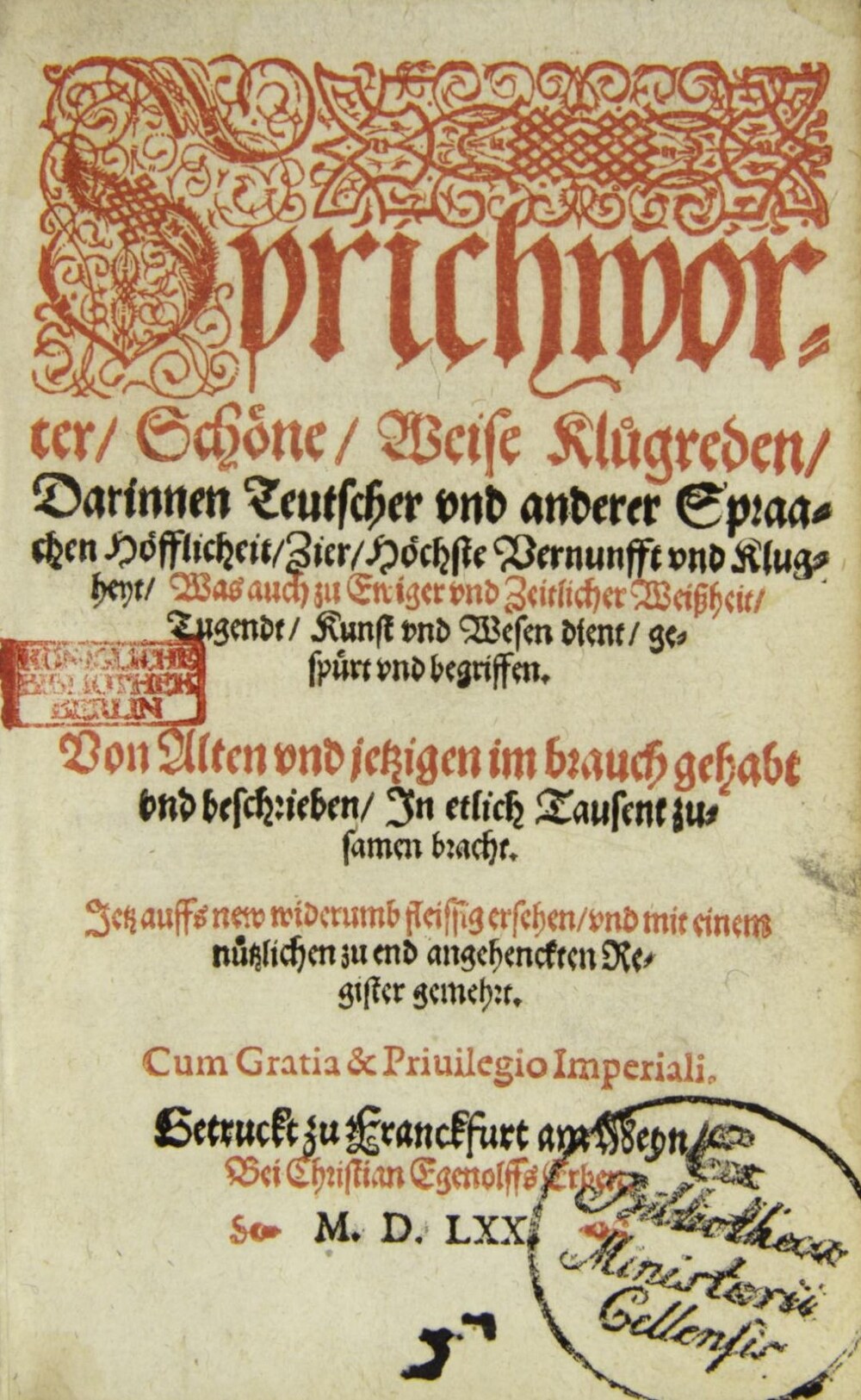 Cover für Sprichworter, Schöne, Weise Klůgreden