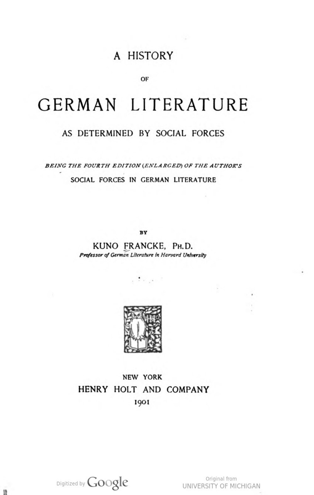 Cover für German literature