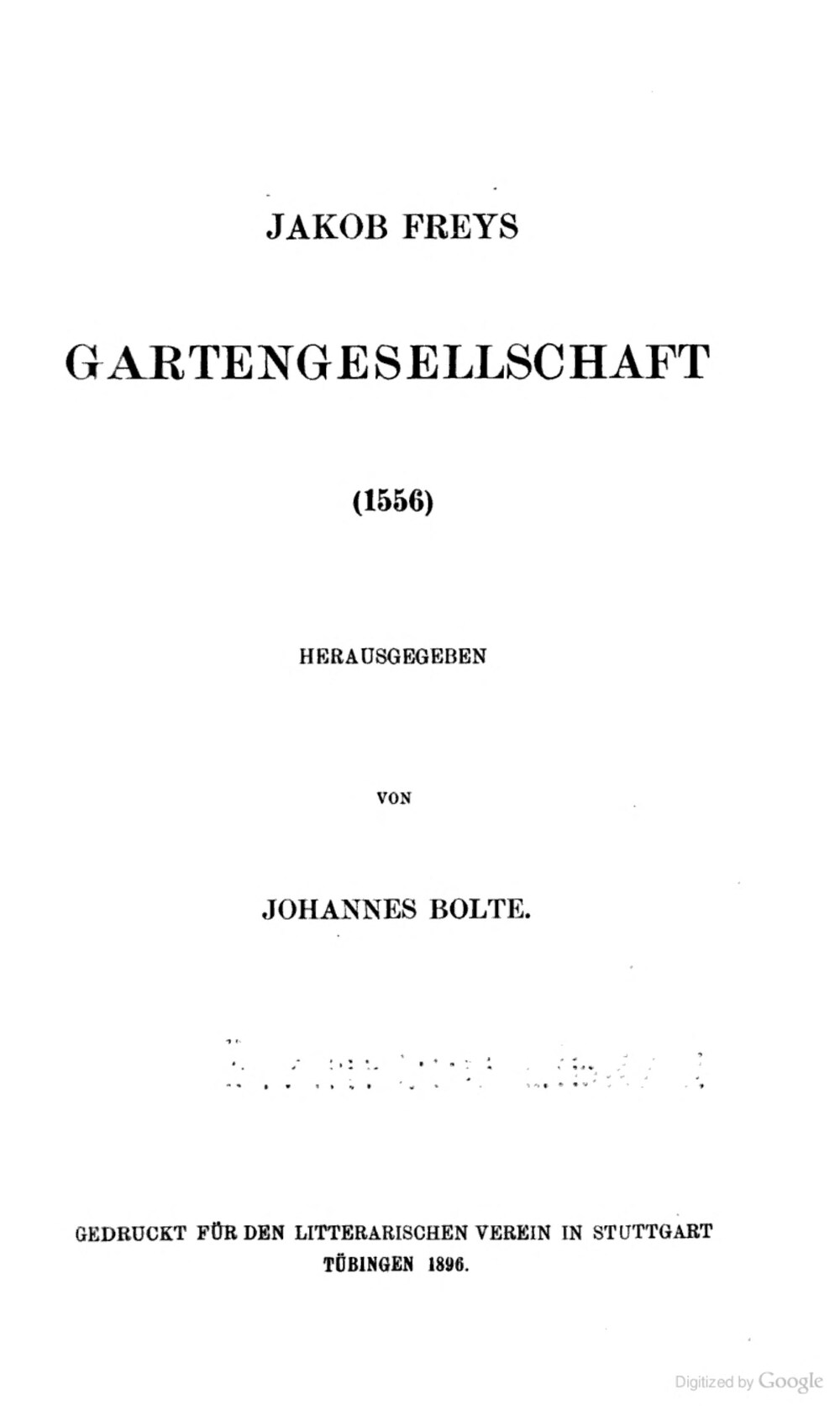 Cover für Jakob Freys Gartengesellschaft