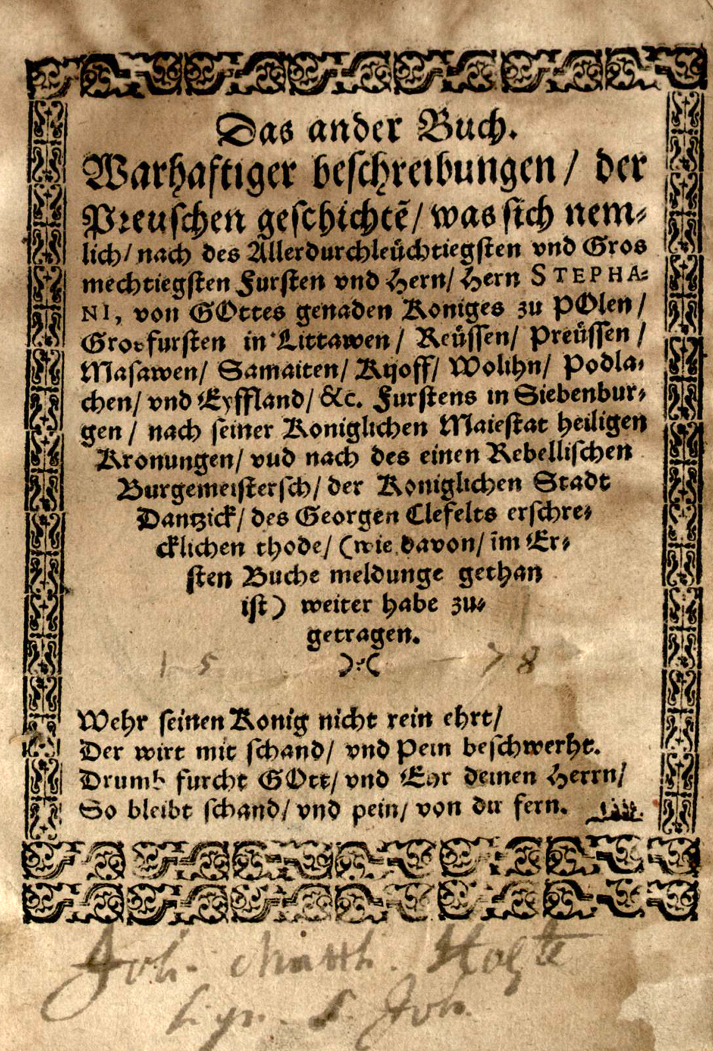 Cover für Das ander Buch warhaftiger beschreibungen, der Preuschen geschichten