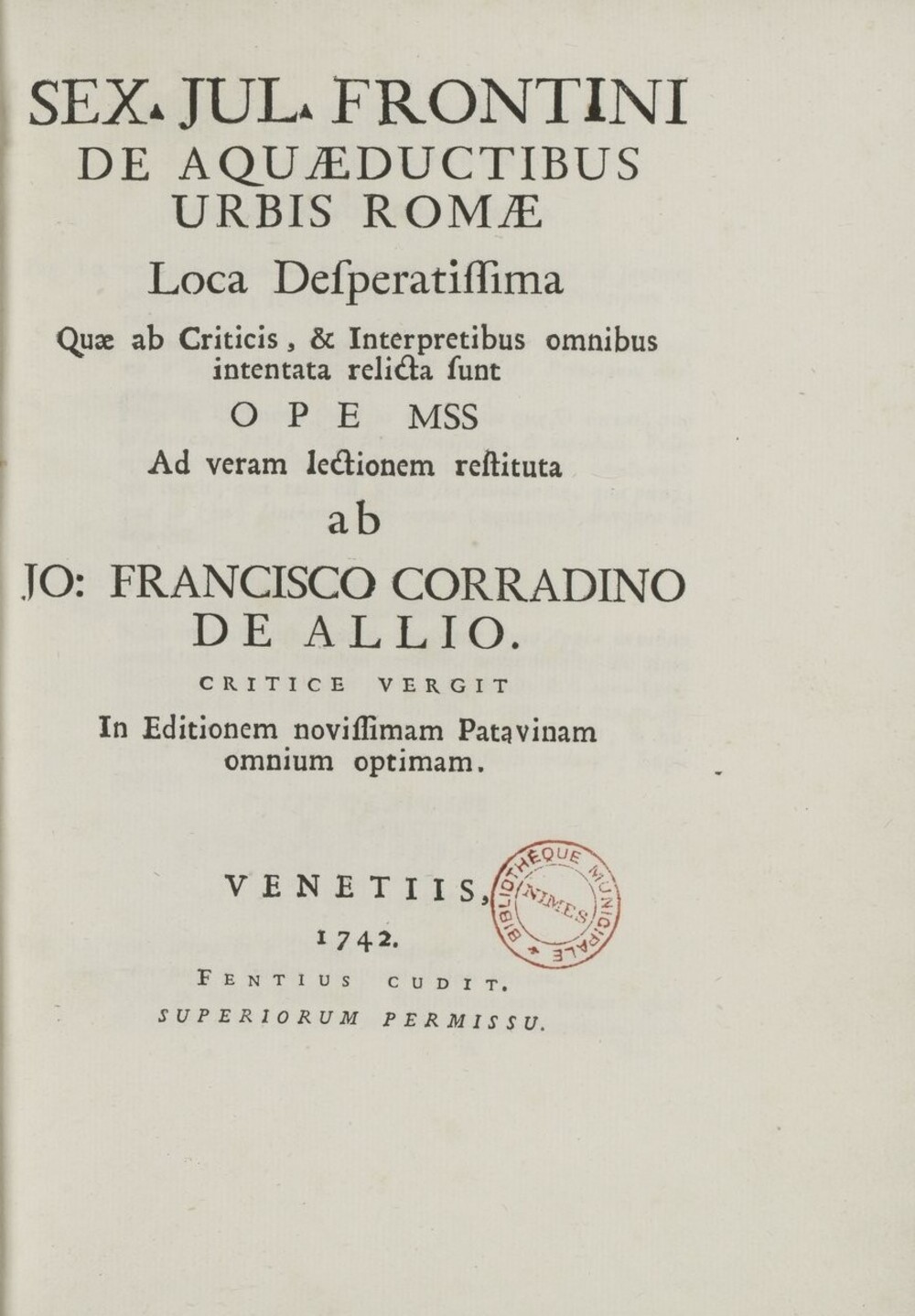 Cover für De aquaeductibus urbis Romae