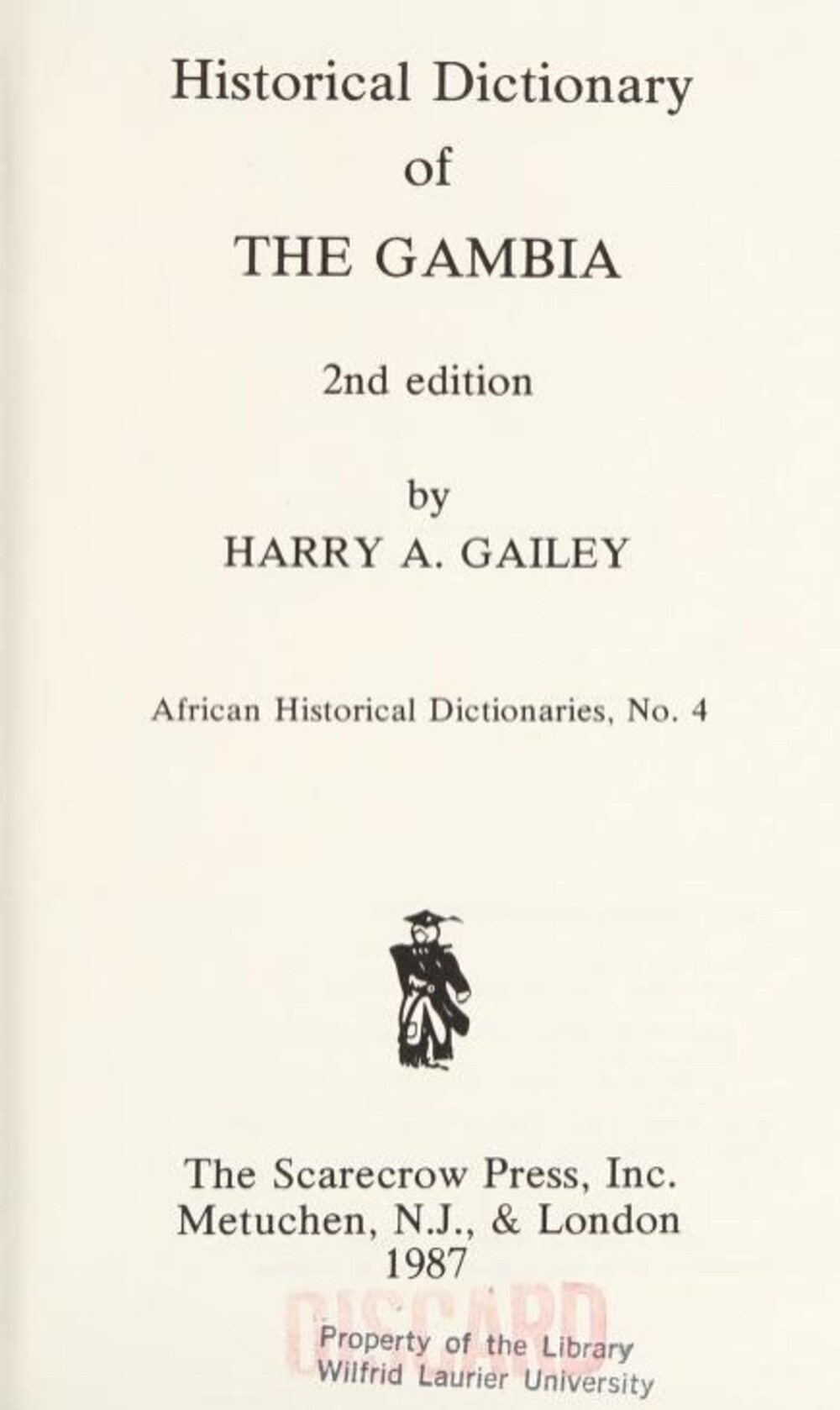 Cover für Historical dictionary of the Gambia