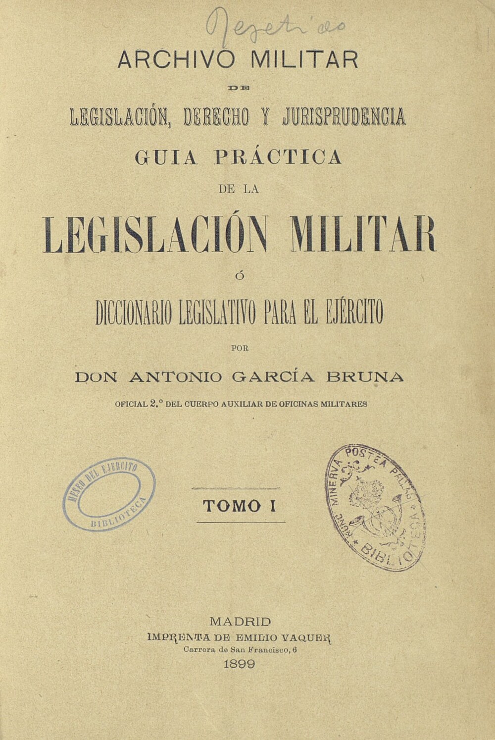 Cover für Archivo militar de legislación, derecho y jurisprudencia
