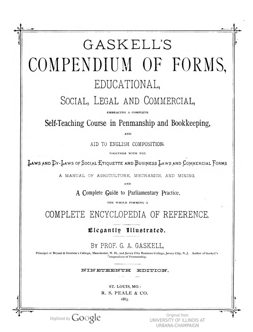 Cover für Gaskell's compendium of forms, educational, social, legal and commercial