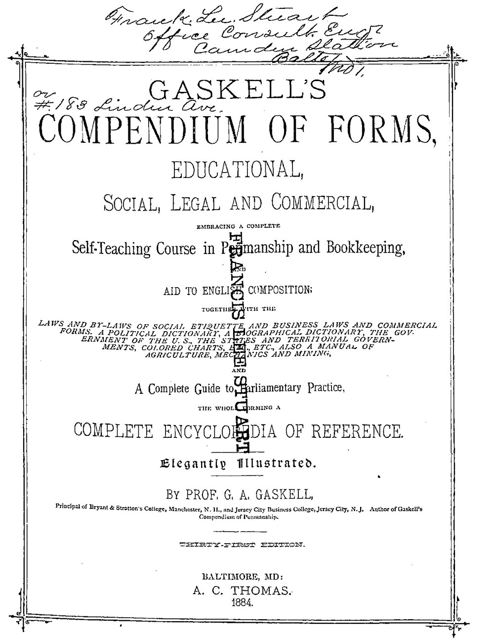 Cover für Gaskell's compendium of forms, educational, social, legal and commercial