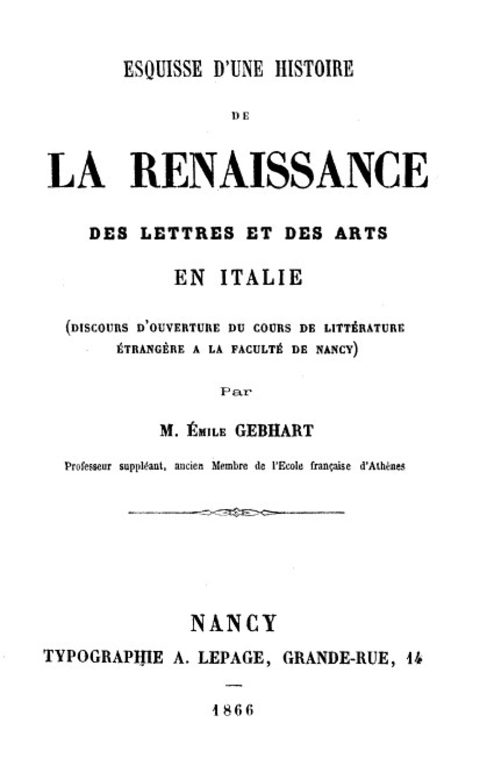 Cover für Esquisse d'une histoire de la renaissance des lettres et des arts en Italie