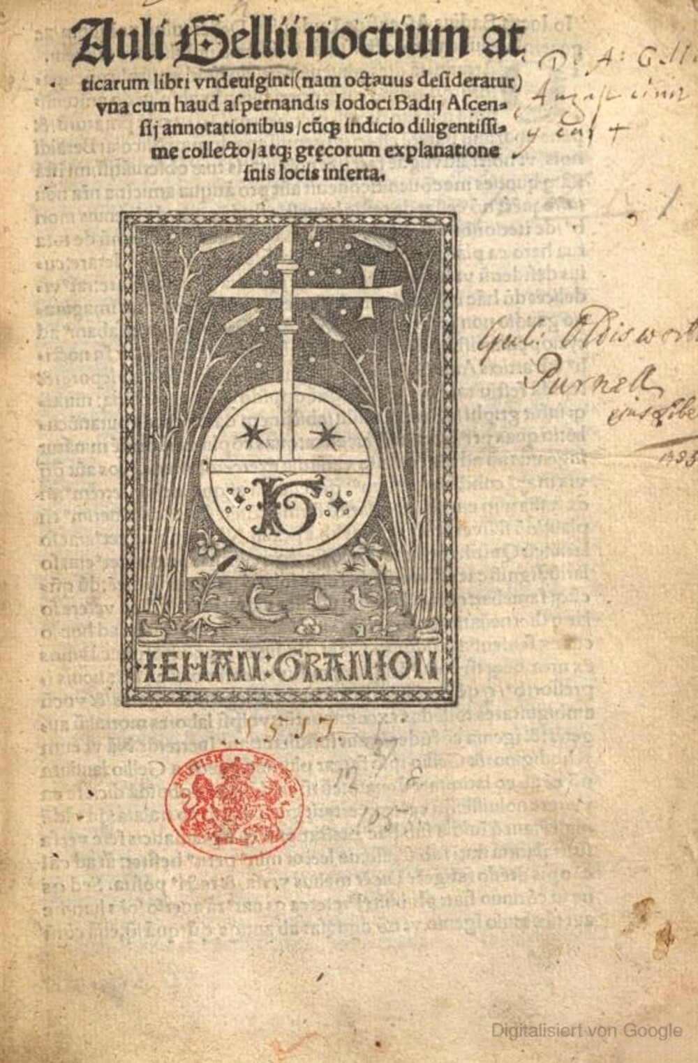 Cover für Noctium atticarum libri undeviginti