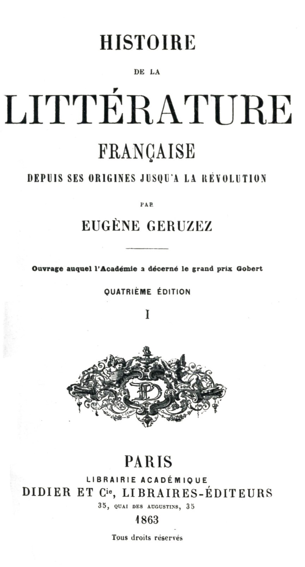 Cover für Histoire de la littérature française