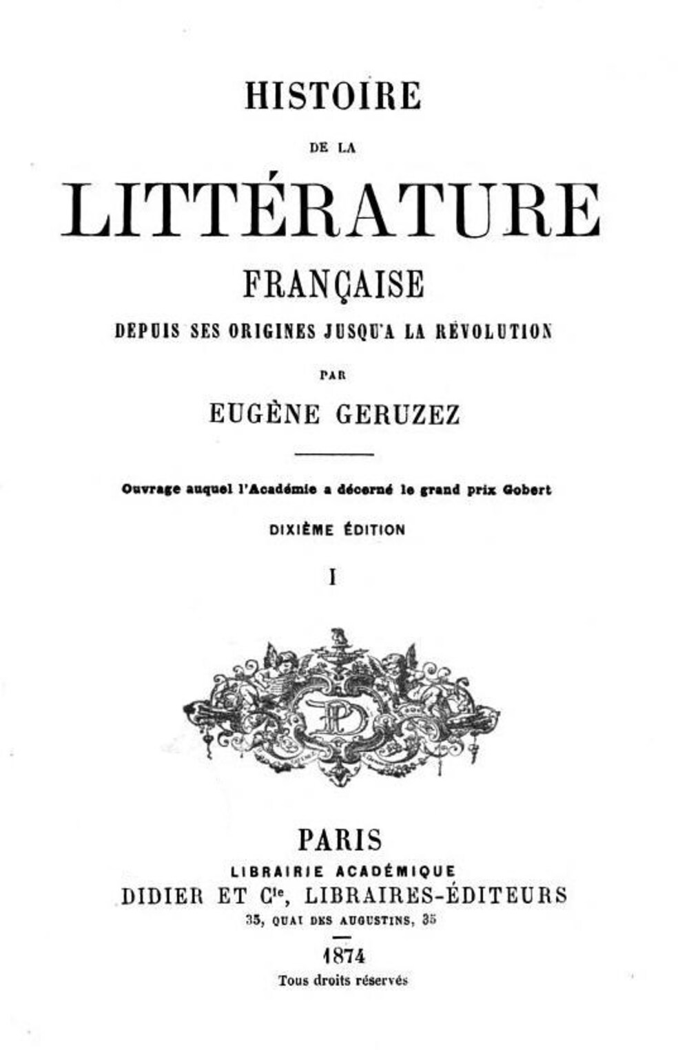 Cover für Histoire de la littérature française