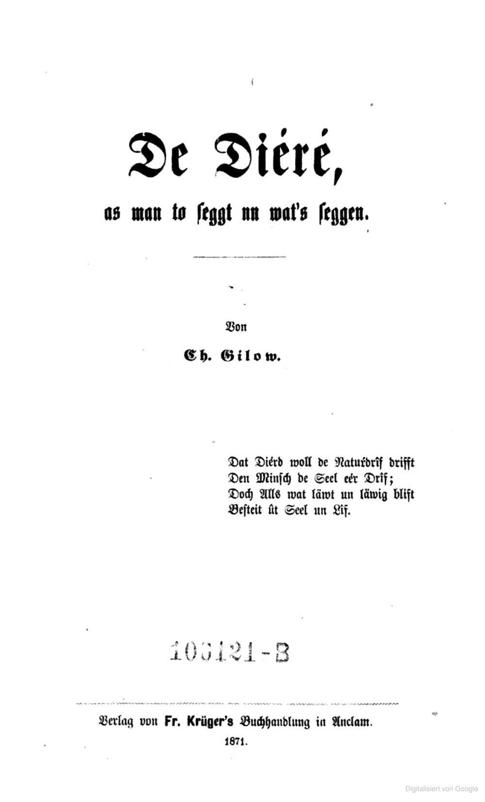 Cover für De Diéré