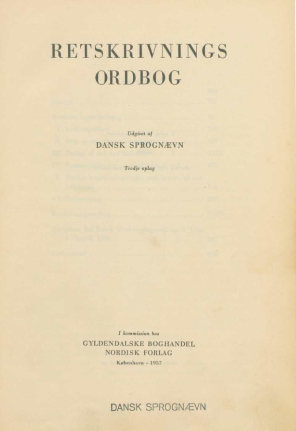 Cover für Dansk retskrivningsordbog