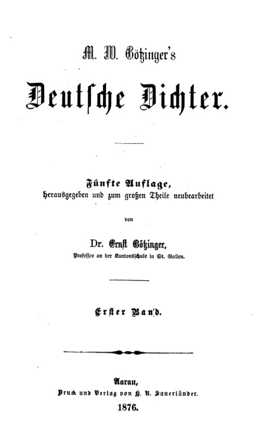 Cover für M. W. Götzinger's Deutsche Dichter