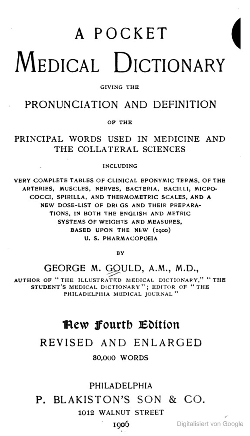 Cover für A pocket medical dictionary