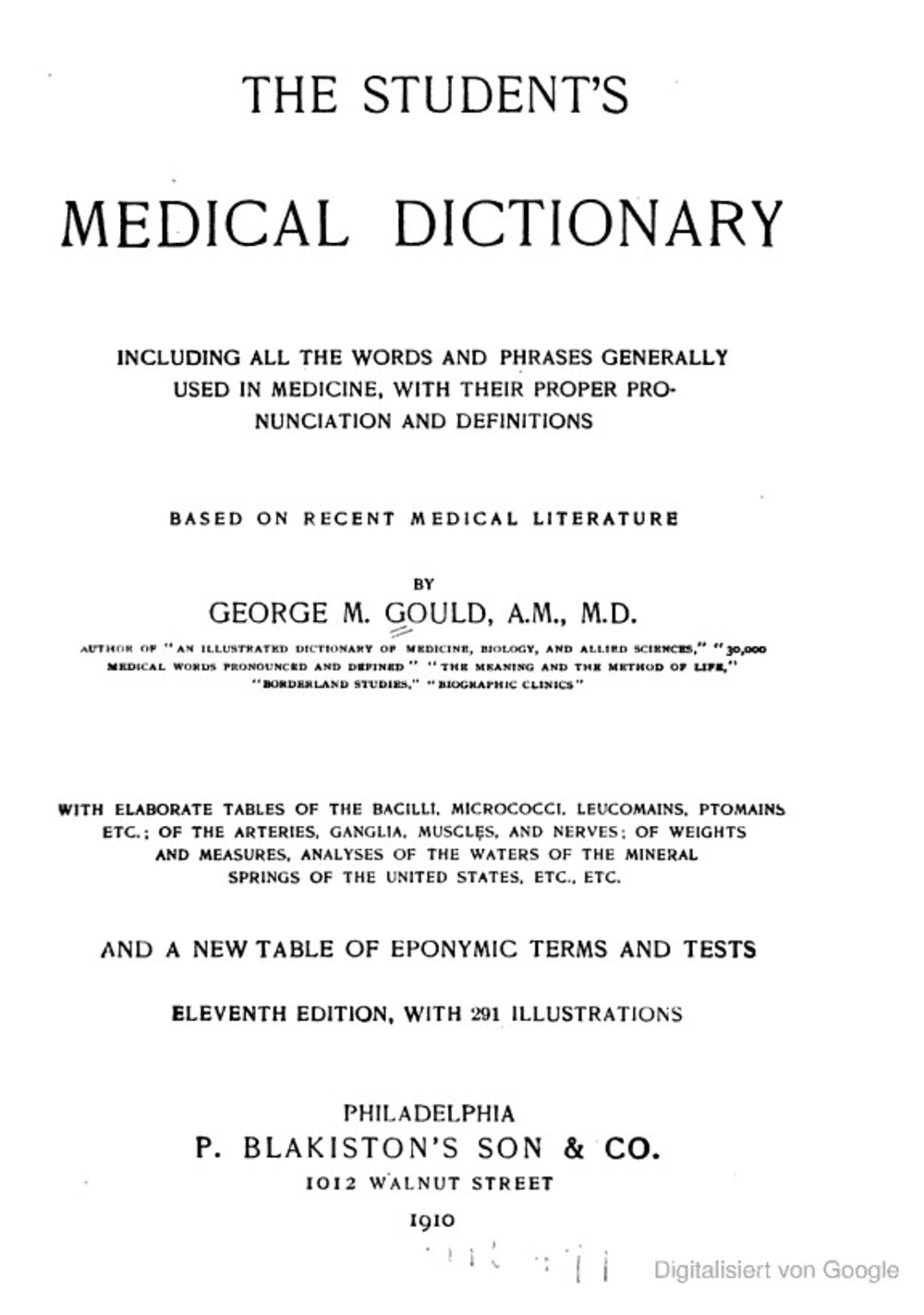 Cover für The student's medical dictionary