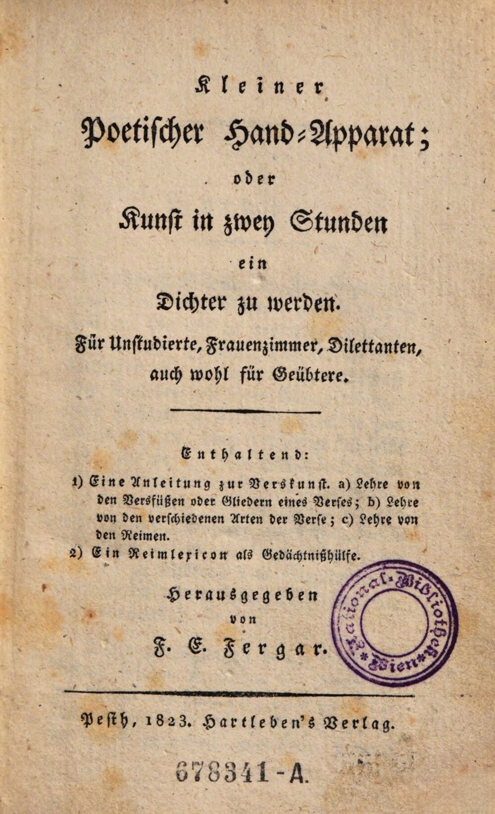 Cover für Kleiner poetischer Hand-Apparat