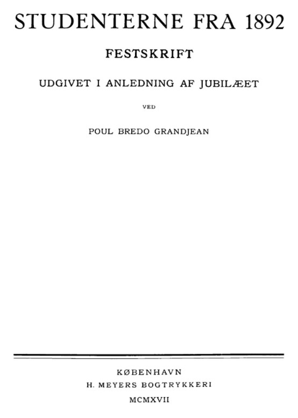 Cover für Studenterne fra 1892