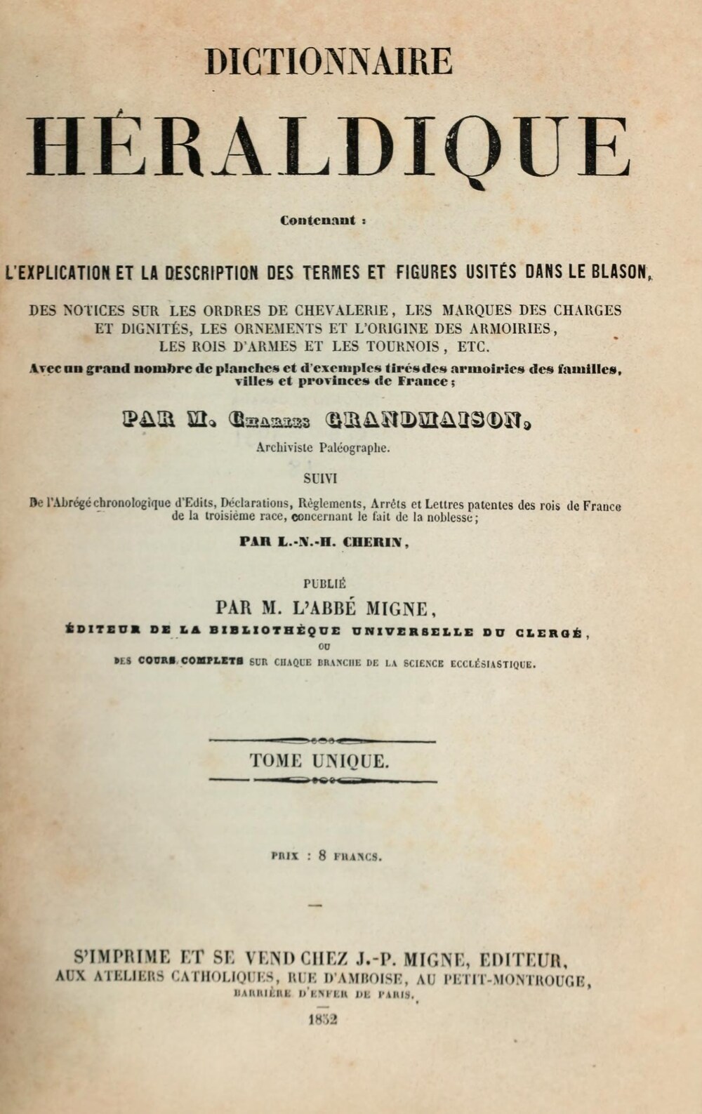 Cover für Dictionnaire héraldique