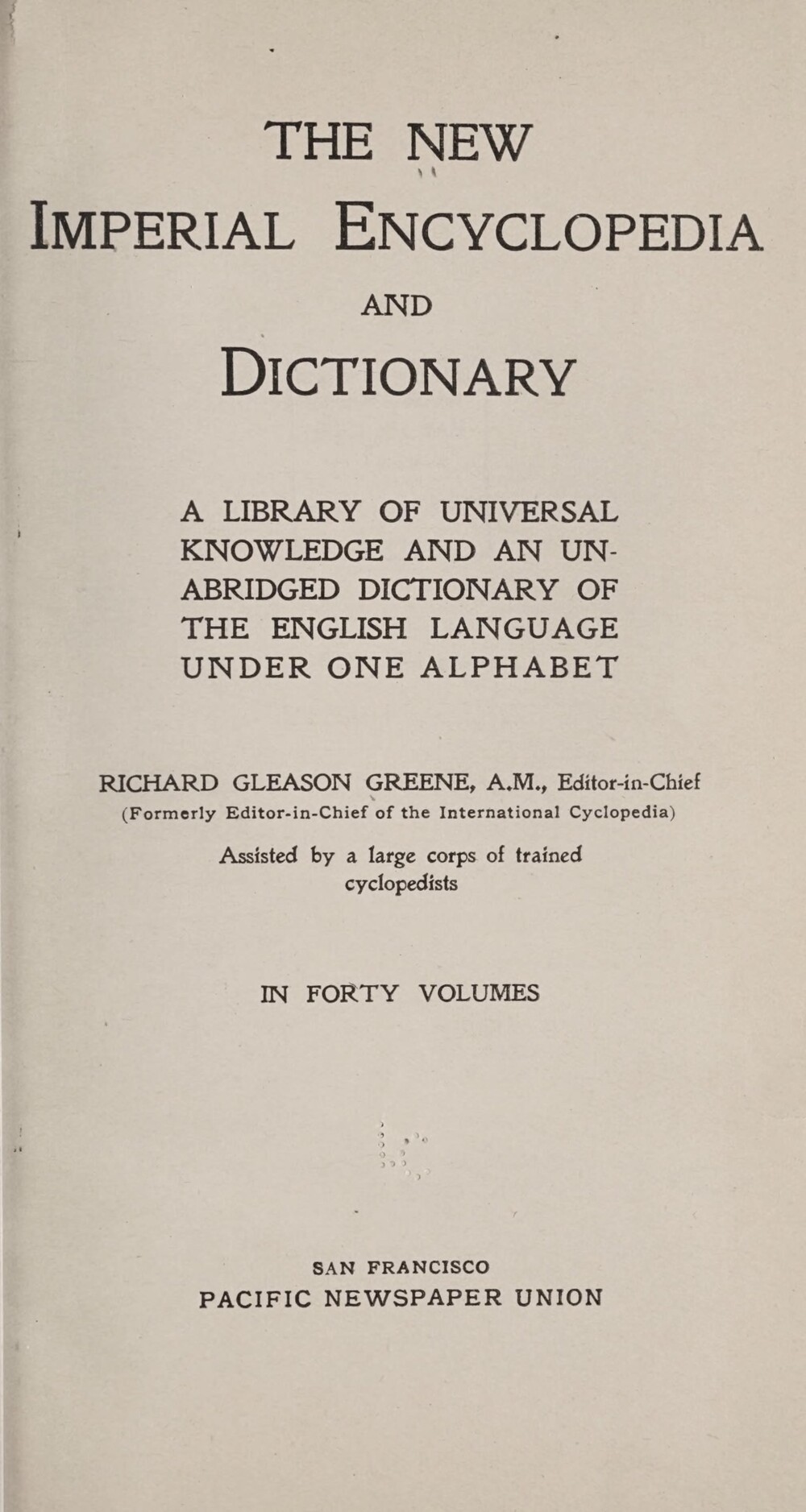 Cover für The new imperial encyclopedia and dictionary