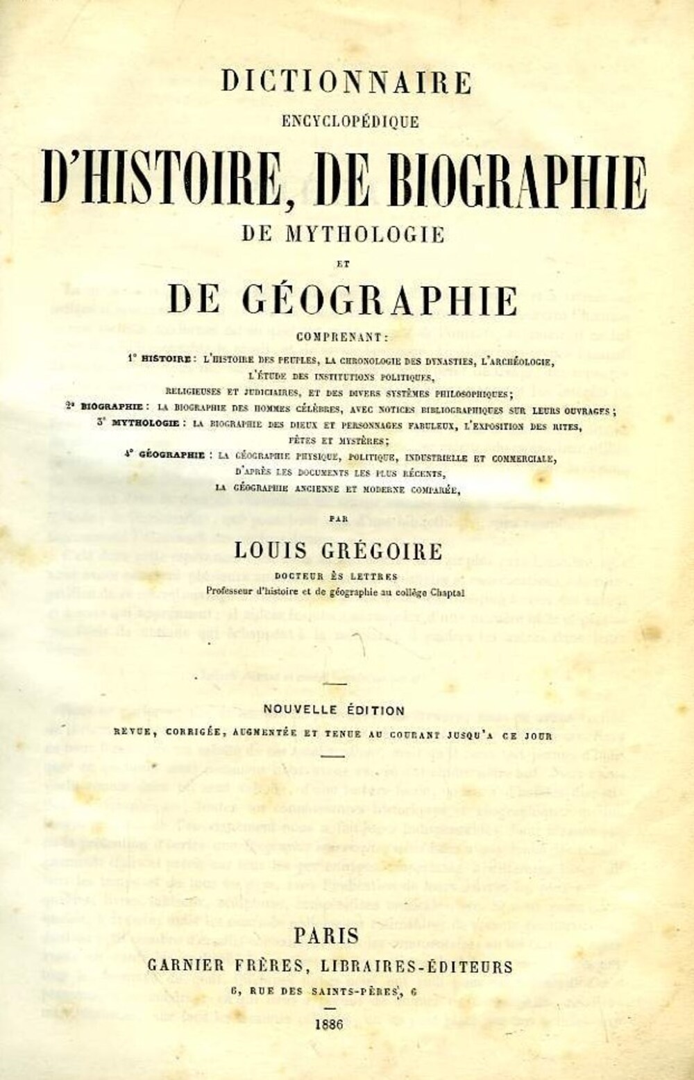 Cover für Dictionnaire encyclopédique d'histoire, de biographie, de mythologie et de géographie