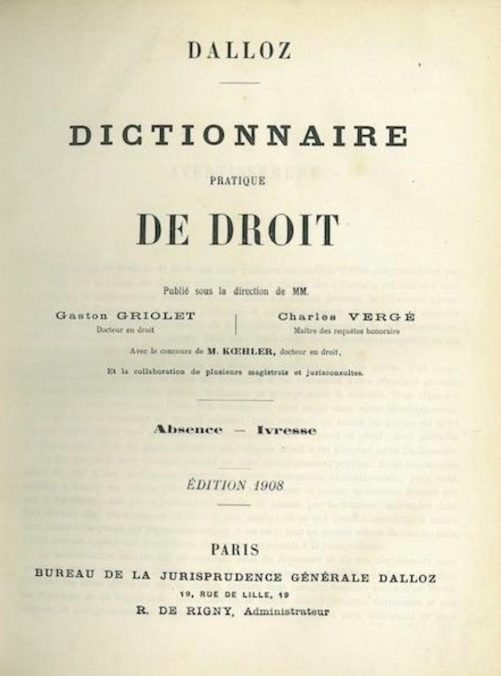 Cover für Dictionnaire pratique de droit