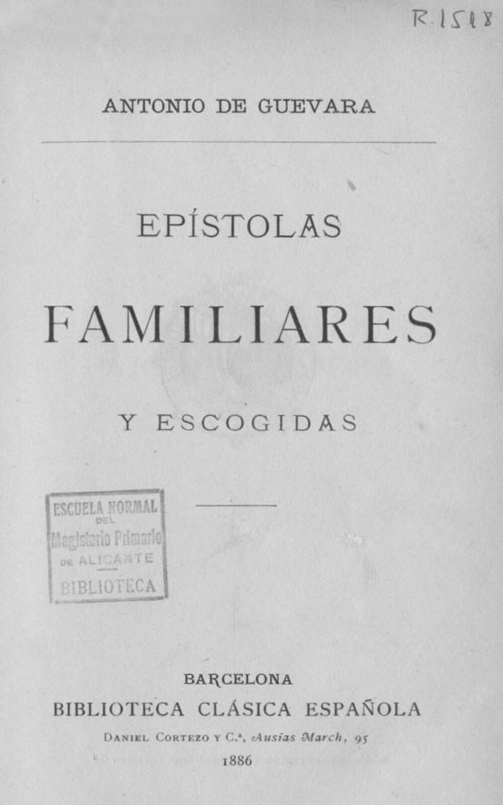 Cover für Epístolas familiares y escogidas