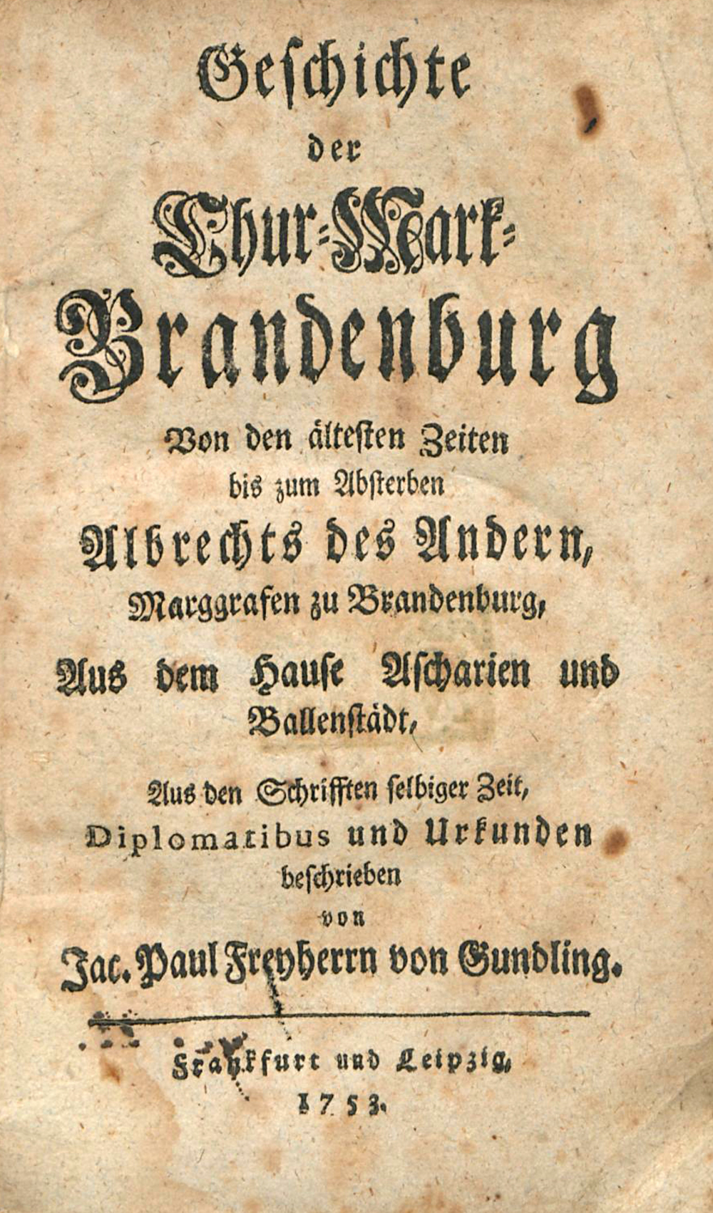 Cover für Geschichte der Chur-Mark-Brandenburg