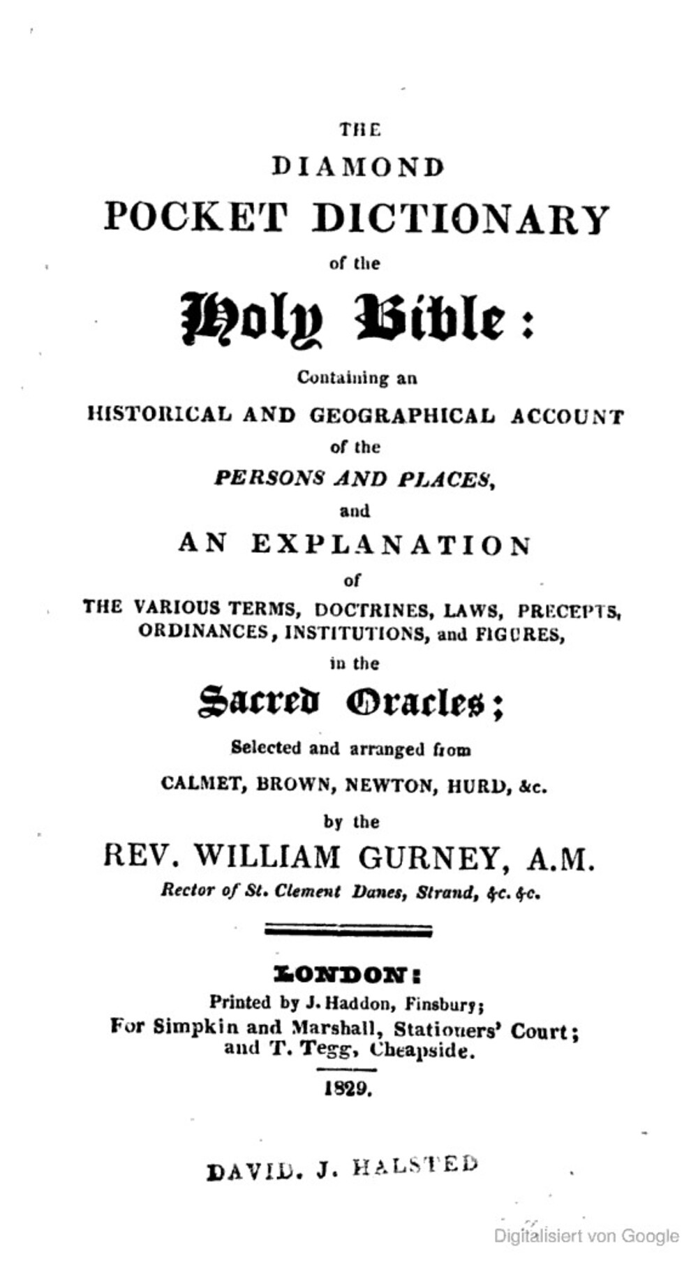 Cover für The diamond pocket dictionary of the Holy Bible