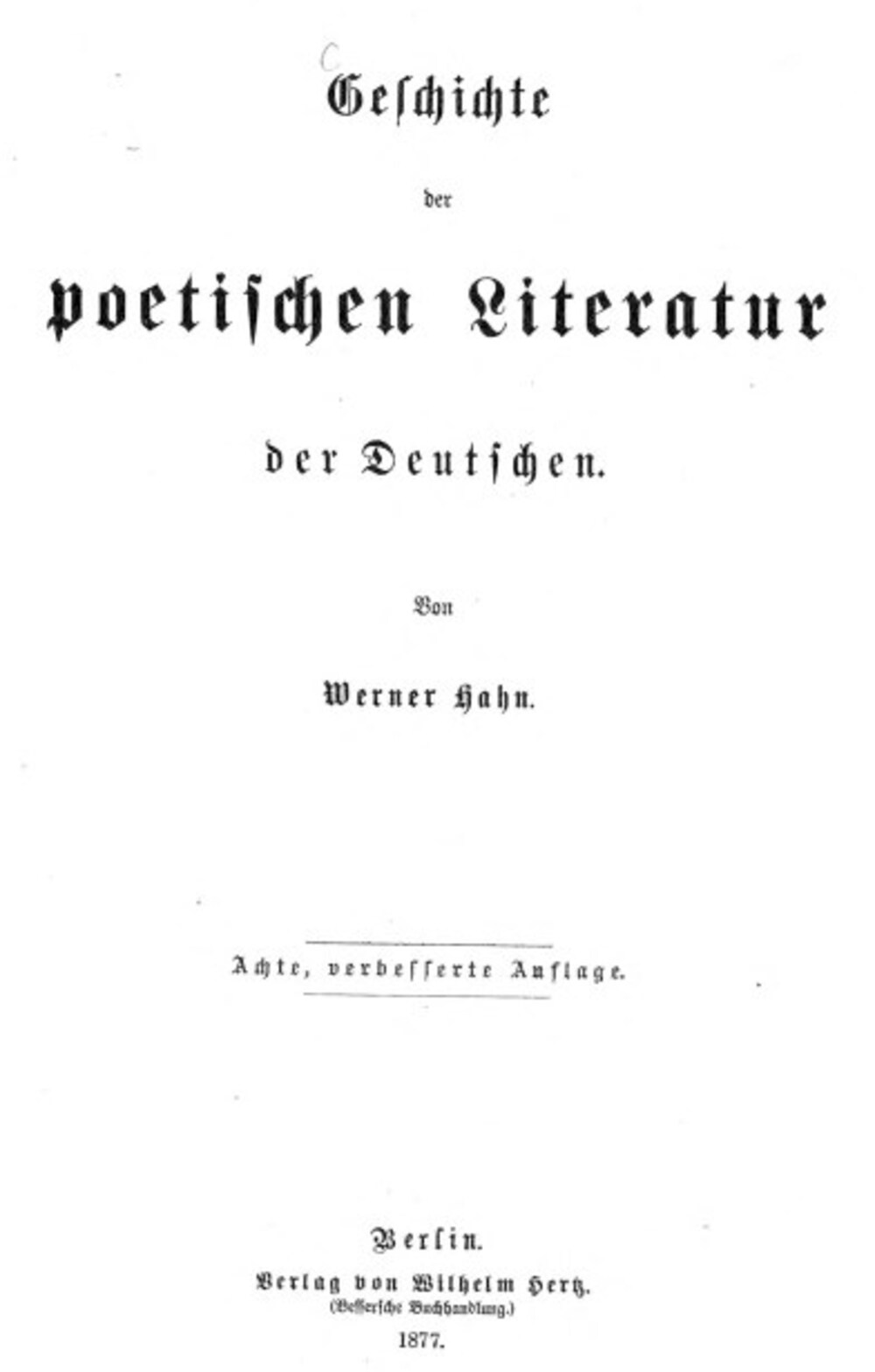 Cover für Geschichte der poetischen Literatur der Deutschen
