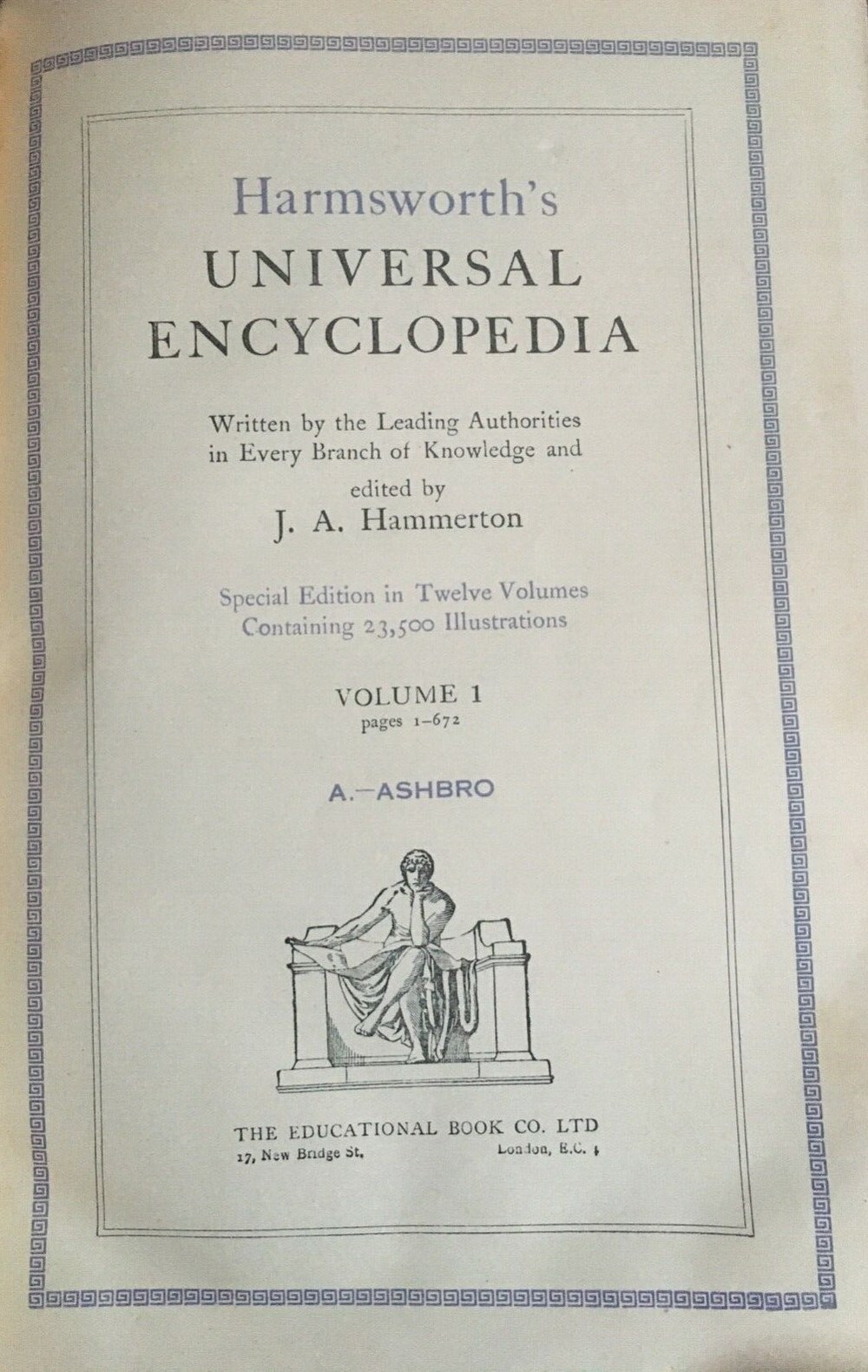 Cover für Harmsworth's universal encyclopedia
