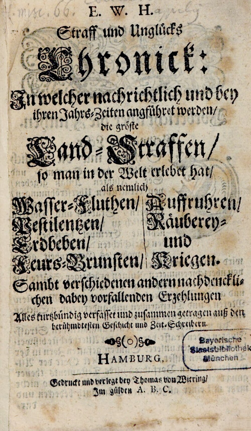 Cover für Straff und Unglücks Chronick