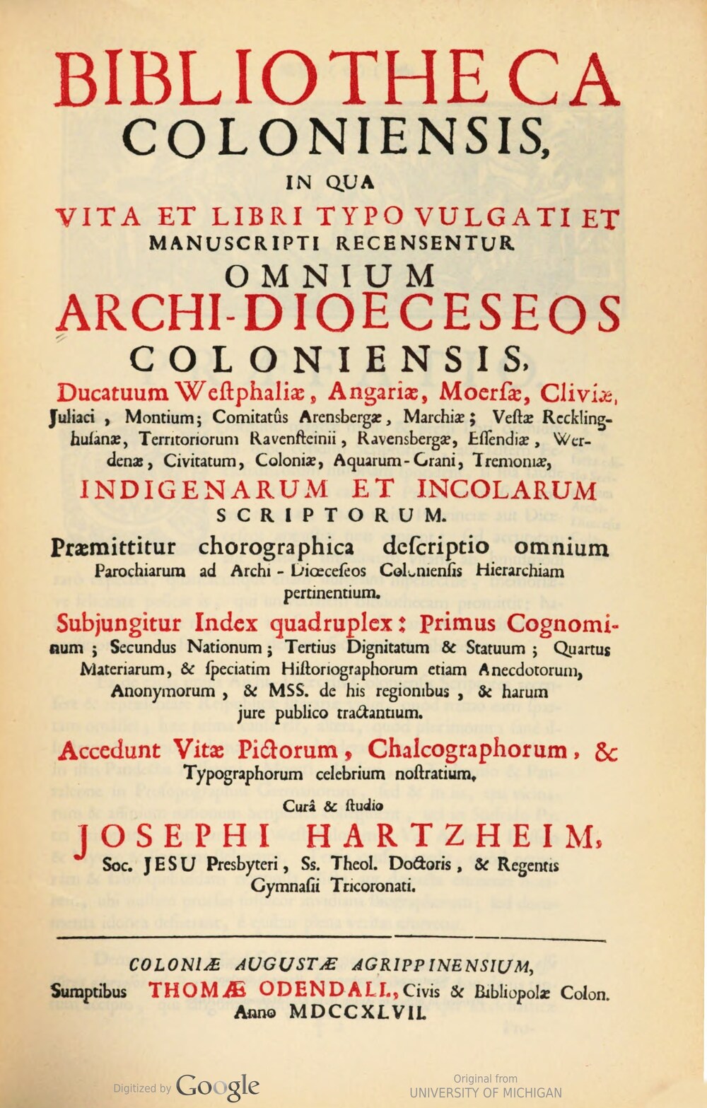 Cover für Bibliotheca Coloniensis