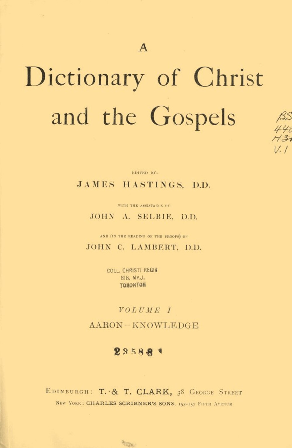 Cover für A dictionary of Christ and the gospels