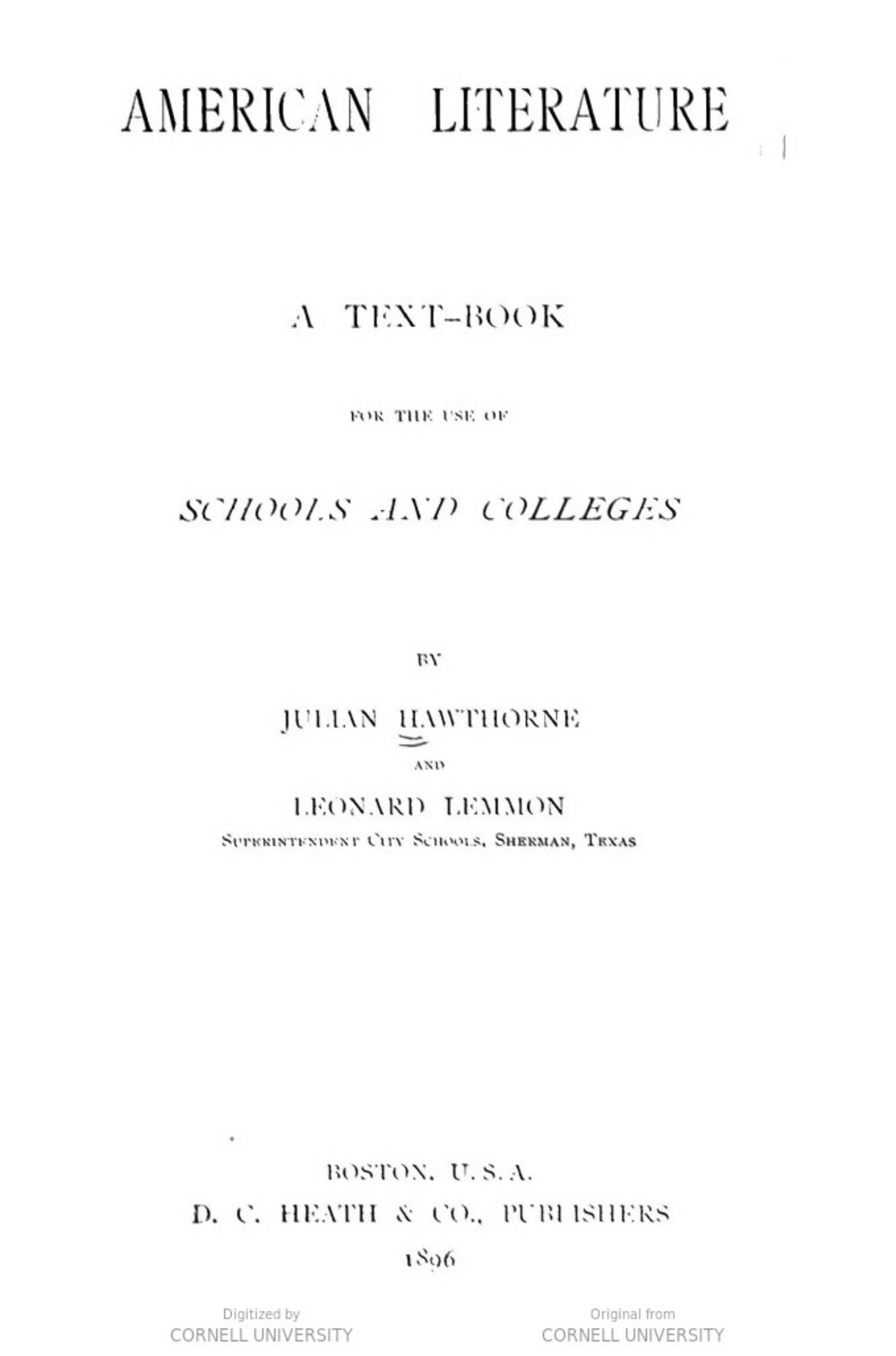 Cover für American literature