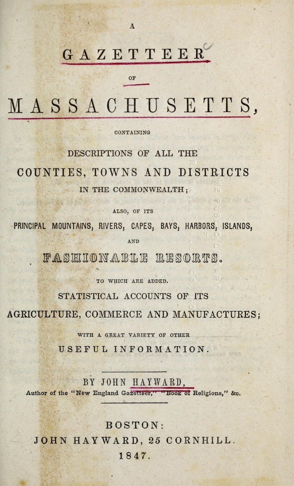 Cover für A gazetteer of Massachusetts