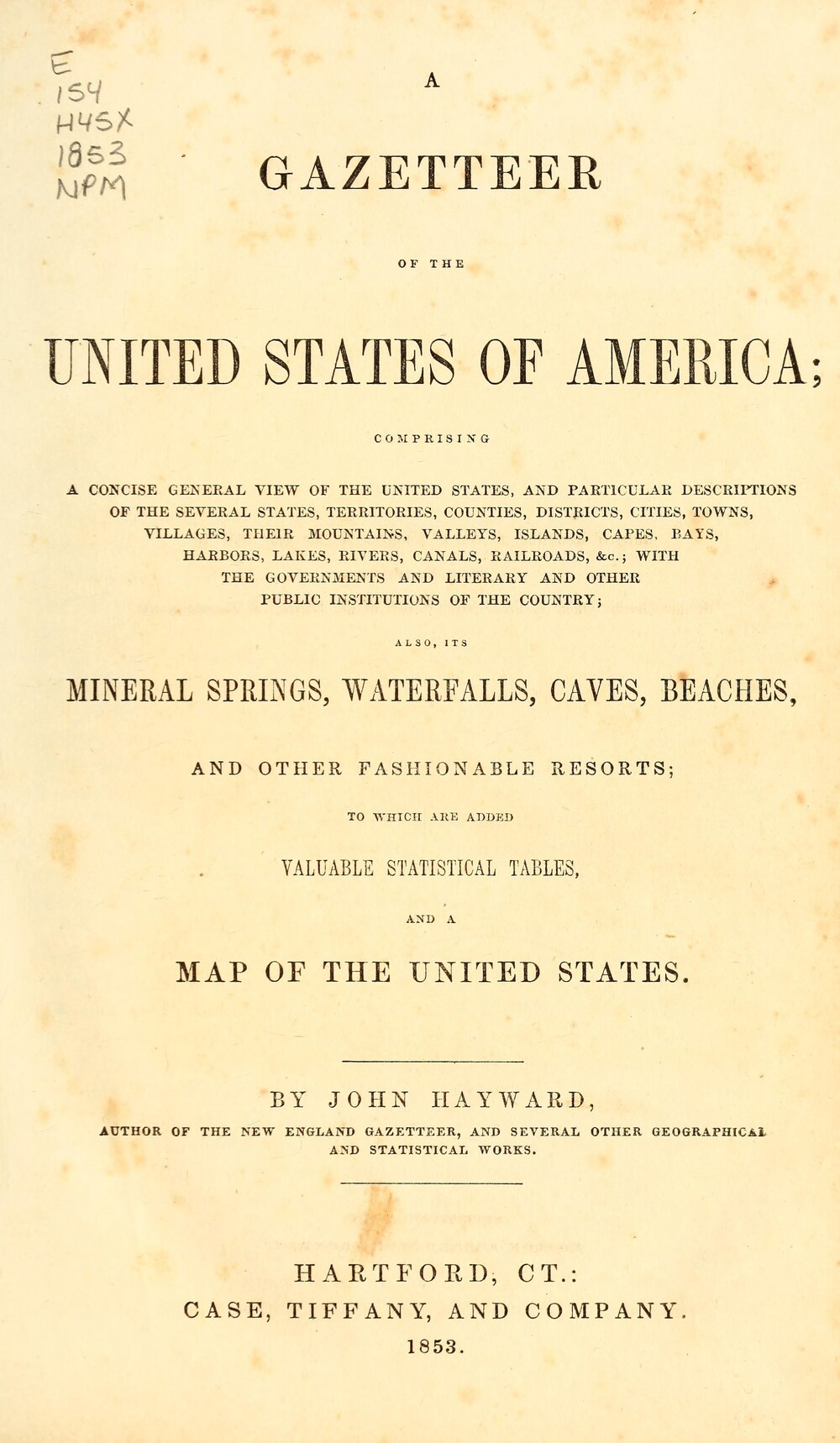 Cover für A gazetteer of the United States of America
